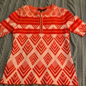 Karen Millen Geometric Red and Pink Women's Top